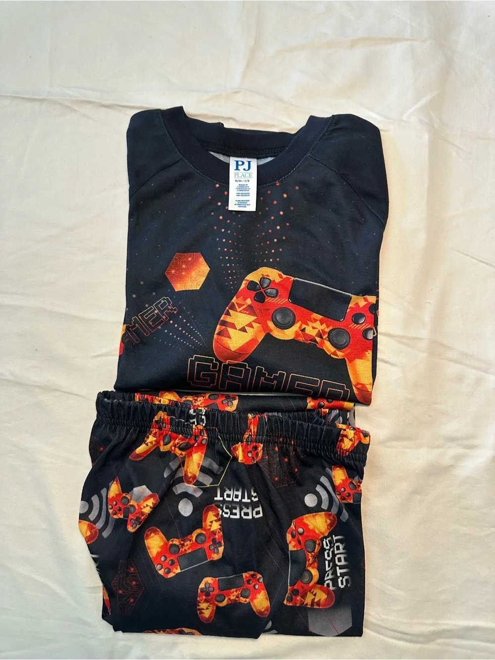Place Kids Gamer Pajama Set - Black & Orange